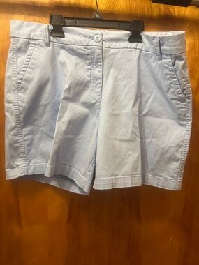 crown & ivy Light Blue Cotton Bermuda Shorts